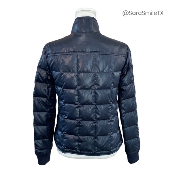 TORY BURCH Authentic Navy Blue Goose Down Puffer Gold Button Winter Coat - Picture 2 of 14